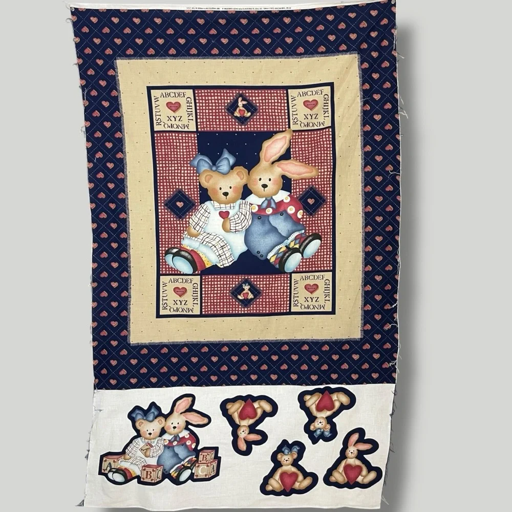 Vintage 1997 Daisy Kingdom Quilt Panel Fabric Project Applique Sew Baby #K17